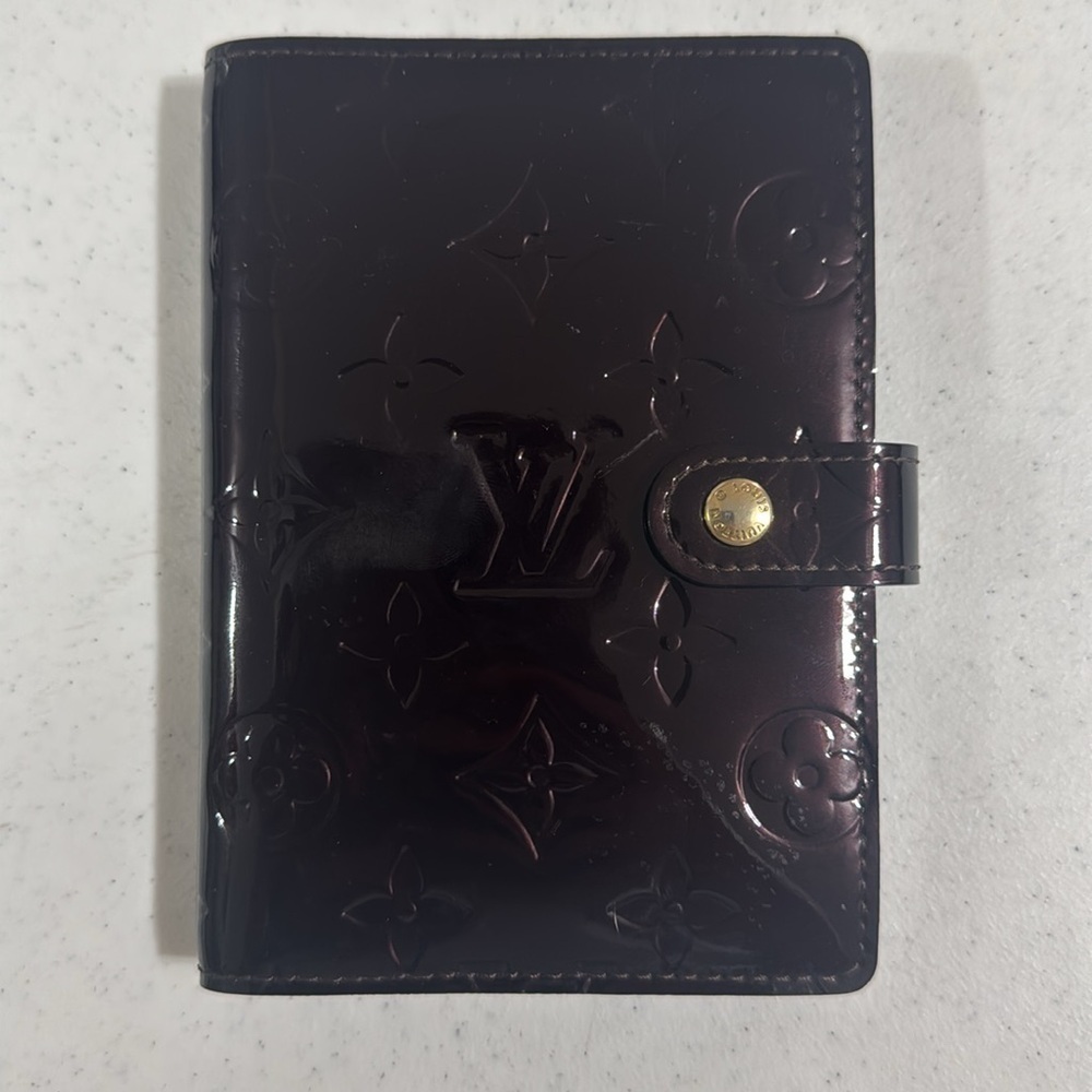 Louis Vuitton PM Agenda Monogram Vernis Authentic Deep Burgundy